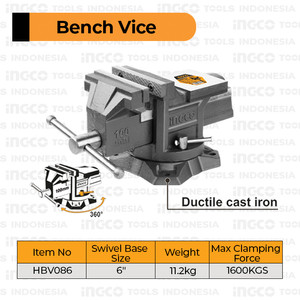 [EZM.8100601] Bench Vice (6") INGCO HBV086 Catok Paron Ragum Tanggem Meja Putar Inch