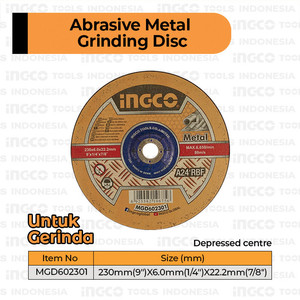 [EZM.8100627] Grinding Disc 9" INGCO MGD602301 - Mata Batu Gerinda Asah Poles 9 Inch