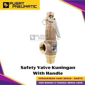 [EZM.9501026] 1" Safety Valve Kuningan With Handle 10 Bar Size 1 Inch
