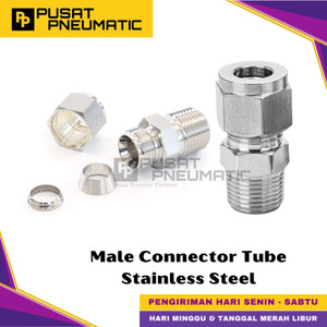 [EZM.9501104] 6MM x 1/4" Male Connector Tube OD 6 MM x 1/4 Inch NPT Stainless Steel