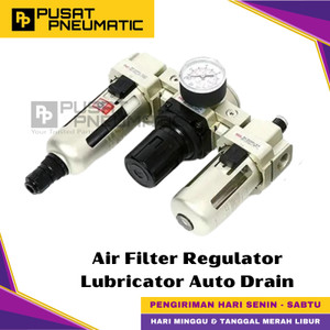[EZM.9501133] AC 5000-10D Air Filter Regulator Lubricator Auto Drain 3 Baris 1"