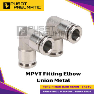 [EZM.9501155] MPVT 12 Fitting Elbow Metal Pneumatic Slip Lock Selang 12mm x 12mm