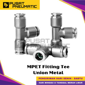 [EZM.9501193] MPET 12 Fitting Tee Metal Slip Lock Selang 12mm x 12mm x 12mm