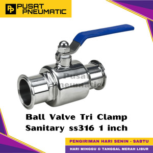 [EZM.9501427] 1" Ball Valve Sanitary Tri Clamp 2Pc Body Stainless 316 1 Inch