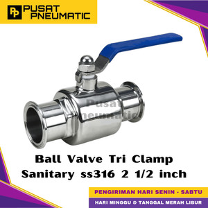 [EZM.9501494] 2 1/2" Ball Valve Sanitary Tri Clamp 2Pc Body Stainless 316 2 1/2 Inch