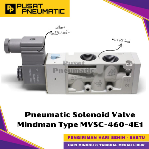 [EZM.9501517] MVSC-460-4E1 Solenoid Valve Mindman Selenoid MVSC 460 4E1 Drat 1/2”