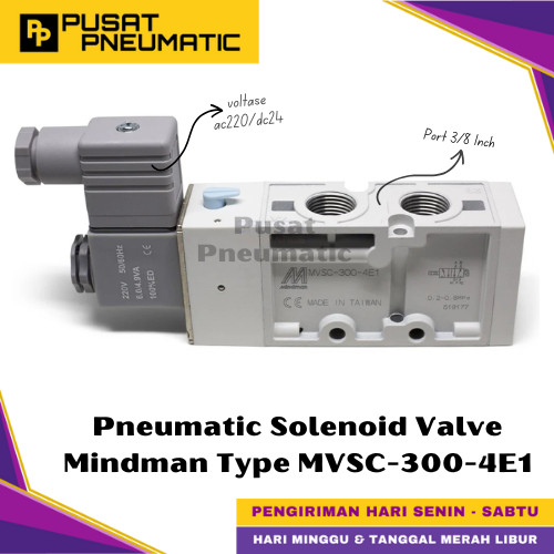 [EZM.9501518] MVSC-300-4E1 Solenoid Valve Mindman Selenoid MVSC 300 4E1 Drat 3/8”