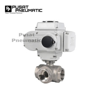 [EZM.9501635] Motorized Electric Actuator On Off Ball Valve 3 Way L Port 1 1/2 Inch