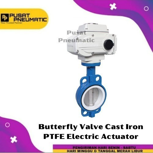 [EZM.9501694] Motorized Electric Actuator On Off Butterfly Cast Iron PTFE 8 Inch