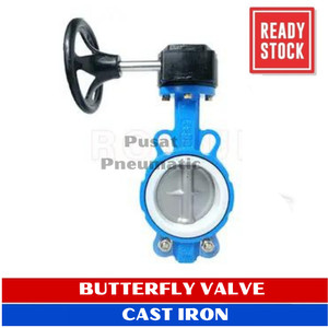 [EZM.9501743] 5" Butterfly Valve Cast Iron Seat PTFE Disc SS 304 Worm Gear 5 Inch