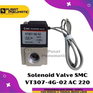 [EZM.9501767] Solenoid Valve SMC VT307-4G-02 Selenoid Valve VT 307 4G 02 AC 220