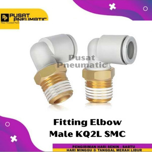 [EZM.9501828] KQ2L 12-02 Fitting Elbow Male Slip Lock Selang 12mm Drat 1/4 Inch SMC