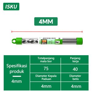 [EZM.5500162] ISKU mata bor beton hss memutar bor mata bor baja tinggi 4mm - 12 mm
