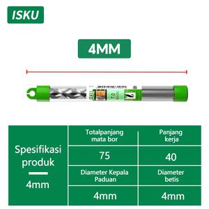 [EZM.5500162] ISKU mata bor beton hss memutar bor mata bor baja tinggi 4mm - 12 mm