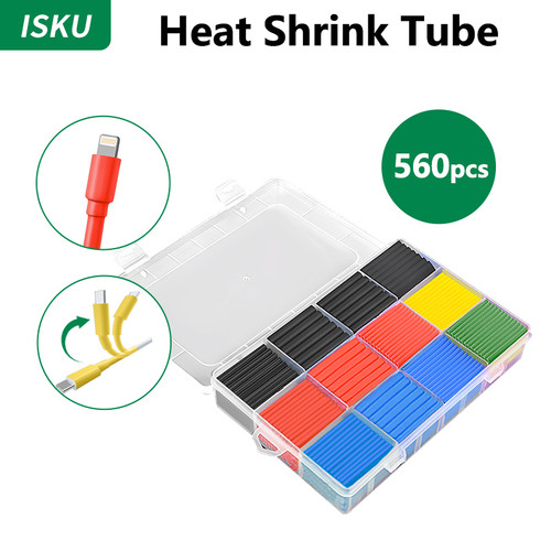 [EZM.5500273] ISKU Heat Shrink Kabel Bakar Berwarna 560PCS Heat Shrink Tube