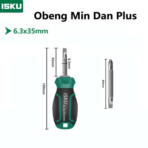 [EZM.5500274] ISKU obeng set 1pcs 6.3*35 mm plus minus screwdriver set tip magnetik