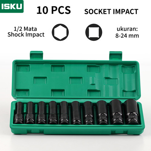 [EZM.5500184] ISKU mata shock impact 10pcs bahan crv panjang mata sock Socket