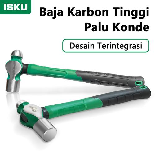 [EZM.5500196] ISKU palu konde 1lb gagang karet fiber hammer ball pein hammer 1pc