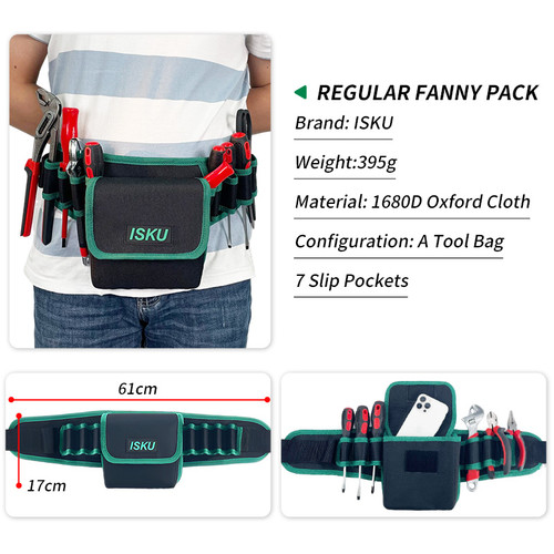 ISKU Electrician Tas Pinggang Mesin Bor Bag/Tas Pinggang Alat Bengkel - 7 slots
