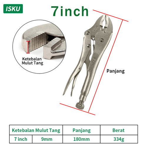 [EZM.5500232] ISKU Tang Buaya 7Inch Tang Buaya 10 Inch Tang Jepit Locking Plier