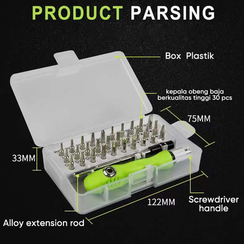 [EZM.5500244] ISKU Obeng Set 32in1 SerbaGuna Magnetic Screwdrivers Repair tool