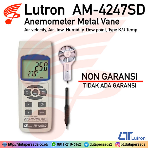 Lutron AM-4247SD Anemometer Metal Vane Humidity Temperature - NON GARANSI