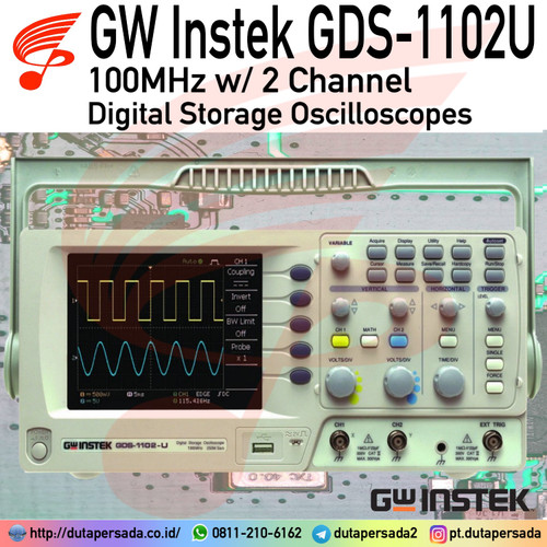 GW Instek GDS-1102U 100Mhz 2 Channel Digital Storage Oscilloscope