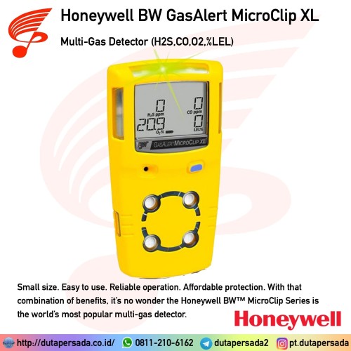 Honeywell BW GasAlert MicroClip XL Multi-Gas Detector (H2S,CO,O2,%LEL)