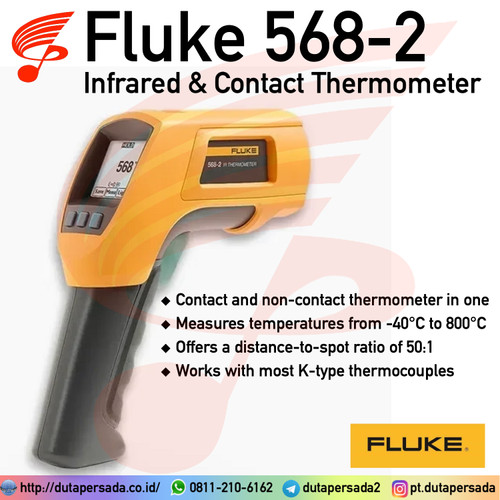 Fluke 568 Infrared & Contact Thermometer (-40°C to 800°C) Thermogun