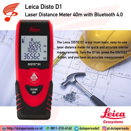 Leica Disto D1 - 40m Laser Distance Meter with Bluetooth 4.0