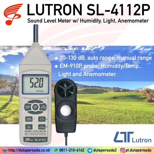 Lutron SL-4112P - Sound Level Meter, Humidity Light Anemometer SL-4112 - NON GARANSI