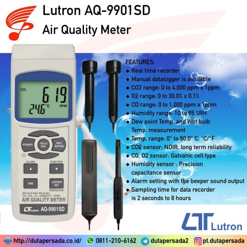 Lutron AQ-9901SD Air Quality Meter - NON GARANSI