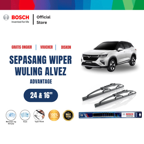 [EZR.2400078] ⁠Bosch Wiper Mobil Wuling Alvez Advantage  24 dan 16 Inci