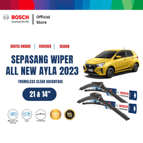 ⁠Bosch Wiper Mobil All New Alya Frameless Clear Advantage  22"&14"