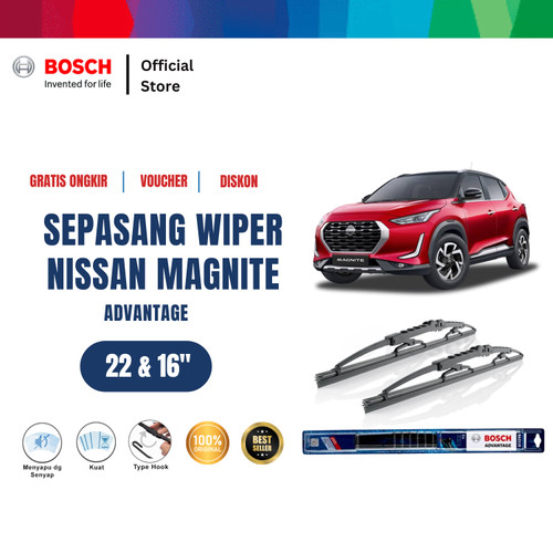 [EZR.2400084] Bosch Wiper Mobil Nissan Magnite Advantage  22"&16"