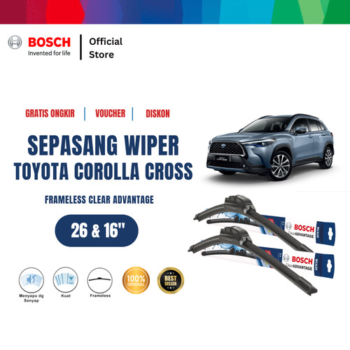 [EZR.2400087] Bosch Wiper Mobil Corolla Cross Frameless Clear Advantage  26"&16"