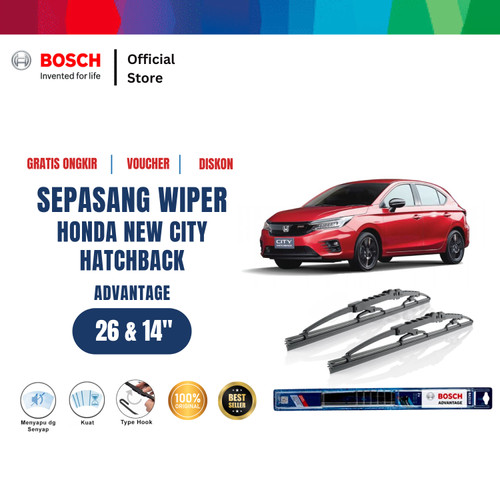 [EZR.2400089] Bosch Wiper Mobil Honda New City Hatchback Advantage  26"&14"