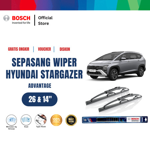[EZR.2400092] ⁠Bosch Wiper Kaca Mobil Hyundai Stargazer Advantage  26 dan 14 Inci