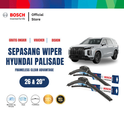 [EZR.2400093] ⁠Bosch Wiper Mobil Hyundai Palisade Frameless Clear Advantage  26 dan 20 Inci