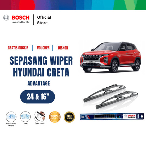 [EZR.2400095] ⁠Bosch Wiper Kaca Mobil Hyundai Creta Advantage  24 dan 16 Inci