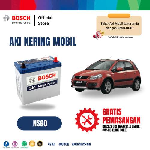 [EZR.2400107] Aki Mobil Suzuki SX4 X-Over Bosch MF NS60