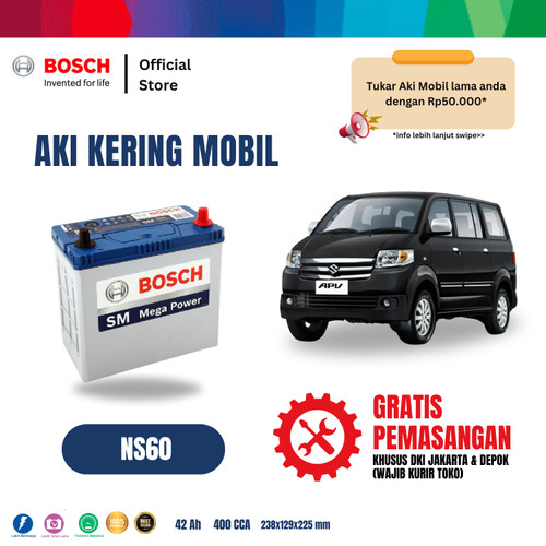 [EZR.2400109] Aki Mobil Suzuki APV Bosch MF NS60