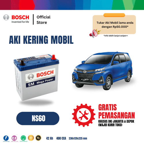 [EZR.2400113] Aki Mobil Daihatsu Xenia Bosch MF NS60