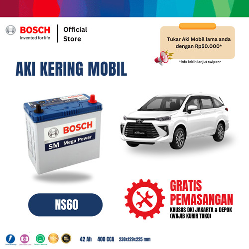 [EZR.2400114] Aki Mobil Toyota Avanza Bosch MF NS60