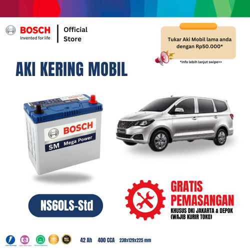 [EZR.2400115] Aki Mobil Wuling Confero Bosch MF NS60LS-Std - 42AH