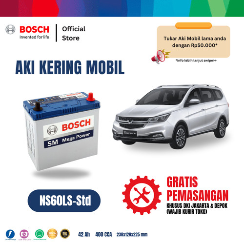 [EZR.2400116] Aki Mobil Wuling Cortez Bosch MF NS60LS-Std - 42AH