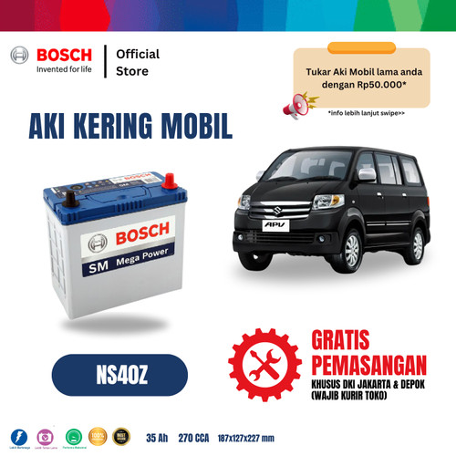[EZR.2400127] Aki Mobil Suzuki APV Bosch MF NS40Z - 40B19R