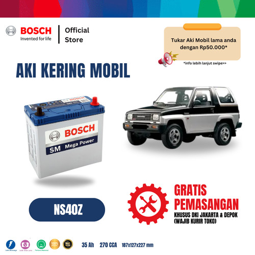 [EZR.2400132] Aki Mobil Daihatsu Feroza Bosch MF NS40Z - 40B19R