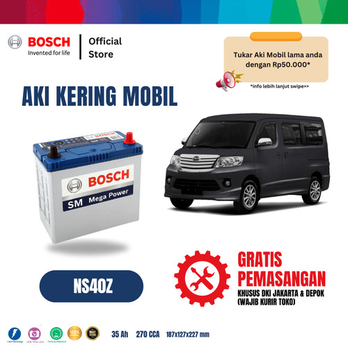 [EZR.2400133] Aki Mobil Daihatsu Luxio Bosch MF NS40Z - 40B19R