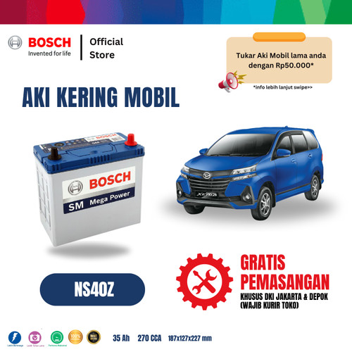 [EZR.2400135] Aki Mobil Daihatsu Xenia Bosch MF NS40Z - 40B19R